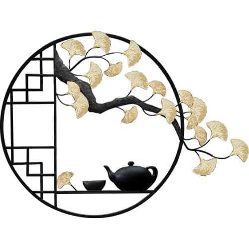 New Chinese Wrought Iron Welcoming Pine Zen Ornaments Wall Hanging Tree Decoration Crafts Home Living Room Sofa Background Mural
