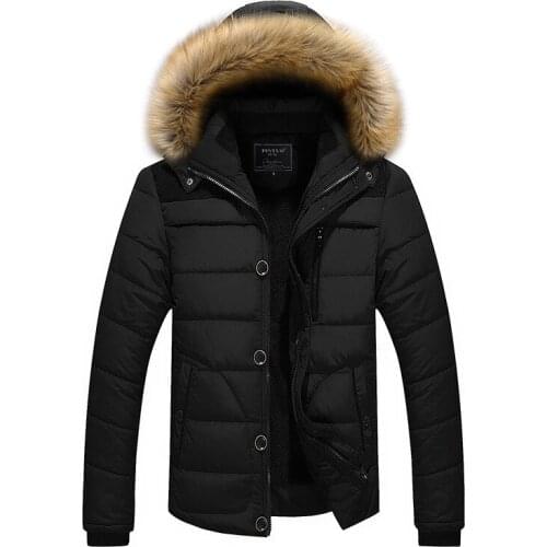 Fall And Winter Clothes Jacket Stylish Mid-length Cotton-padded Clothes Mens Plus Velvet Cotton-padded Clothes Slim Fit
