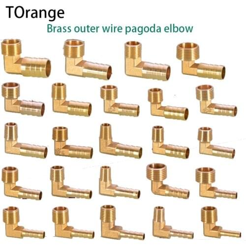 Pagoda elbow outer teeth 90 degrees right angle Pagoda head soft leather tube Green head 3/8IN 1/2IN 3/4IN copper fittings