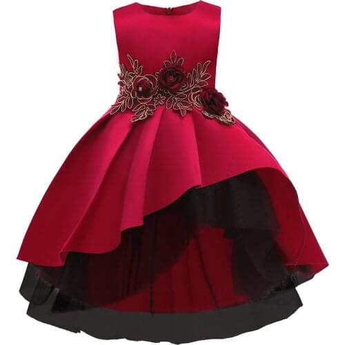 Costume Summer Girls Dress Vestidos Longue De Verano Robe Formal Vintage Fille Kids Wedding Children Princess Prom Bridesmaid