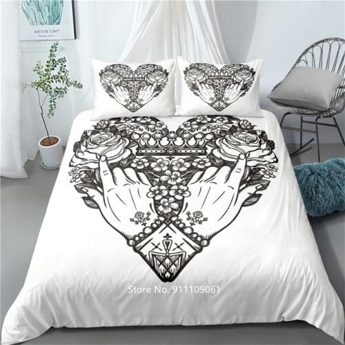 Love Crown Pattern Quilt Cover Pillowcase Couples Deluxe Bedding Home Cover King Queen Large Size Customizable Home Textile