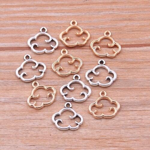 40PCS/lot 2 Color 13X15mm Clouds Charms Nature Pendants Handmade Decoration Vintage For DIY Jewelry Making Findings