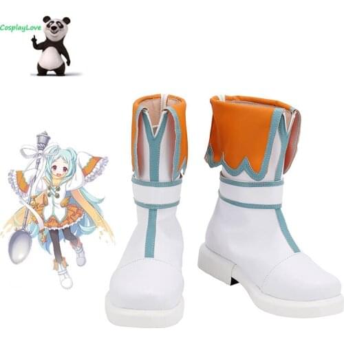 Princess Connect! Re: Dive Ikazuchi no Miyako White Orange Cosplay Shoes Long Boots Leather CosplayLove For Halloween Christmas