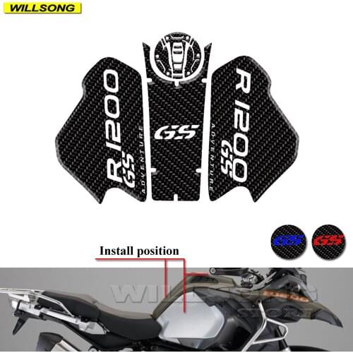 Carbon Fiber Fuel Tank Pad Anti Slip Sticker Side Knee Grip Protector For BMW R1200GS Adventure Motorcycle Accessories