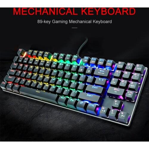 SAMTIAN Wired Keyboard Game Keyboard RGB Backlit Mechanical Keyboard 89 Keys For PC Computer Laptop games