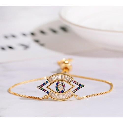 Luxury Evil Eye Bracelets For Women Pulseras Mujer Moda Fashion Adjustable Charm Bracelets Trendy Jewelry Gift