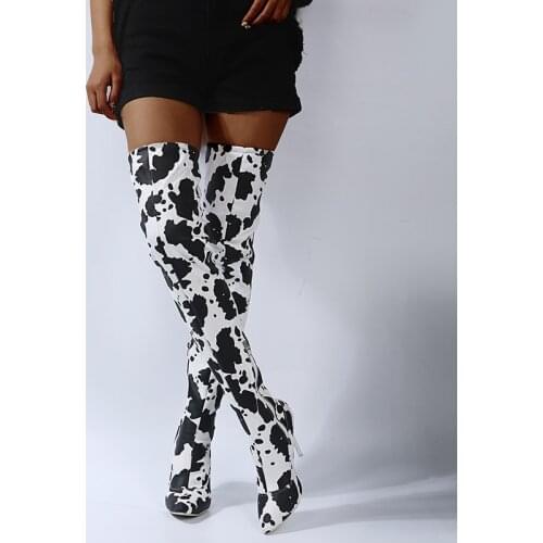 Sexy Nightclub Boots womens Boots Fashion Pointed Elastic Over The Knee Boots Autumn High Heels Shoes For Women