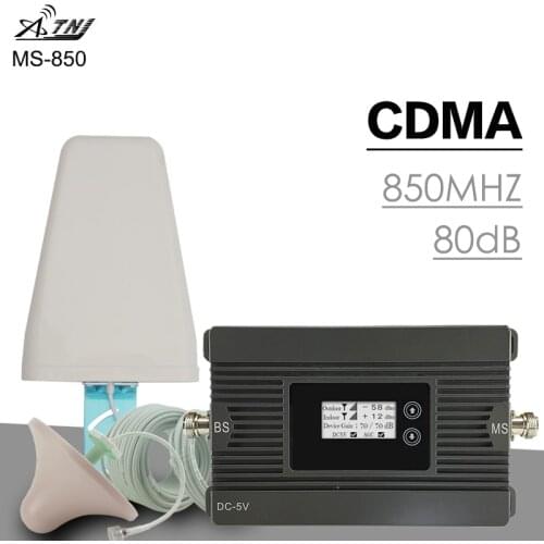 ATNJ 3G CDMA 850 MHz Moblie Phone Signal Repeater 2G 3G Cellular Signal Amplifier Band 5 For America 80dB Gain 3G Amplifier Kit