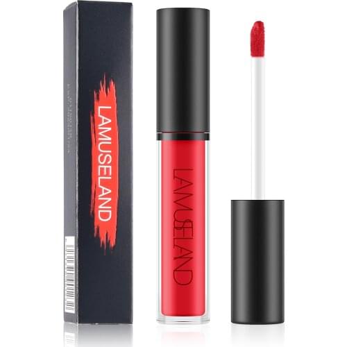 12 Colors Waterproof Long-Lasting Matte Lipstick Lip Gloss 4g Makeup Brand LAMUSELAND #LA01