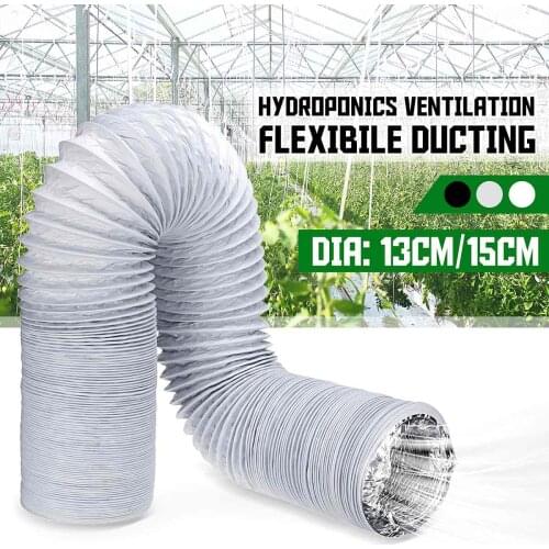 13/15cm DIA Hydroponics Air Ventilation Ducting 6m Exhaust Vent Hose PVC Aluminum Foil Pipe Hose Greenhouse Hydroponic Systems
