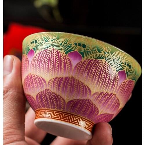 NEWYEARNEW 1piece 85ml Ceramic Tea Wine Cup Set Accessorie Retro Tableware Wedding Business Gift