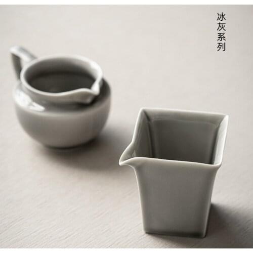 Japanese Tea Set Large Ceramic Fair Cup Fair Mug Fair Cup Handmade Ice Gray Glaze Tea Pot Simple Tea Pitcher Chahai Gongdaobei