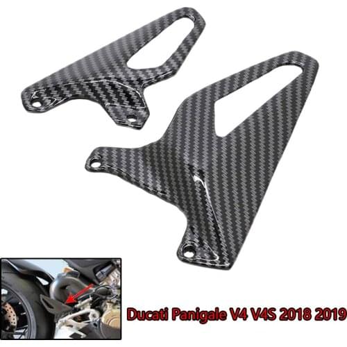 For Ducati Panigale V4 V4S V4 S 2018 2019 Motorcycle Rear Foot Pedal Peg Plate Heel Guard Cover Rearset Protector Carbon Fiber