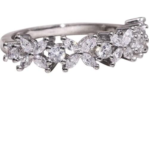 Simple Marquis Cut White Sapphire Women Rings Butterfly Shape Women Wedding Ring