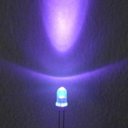 1000pcs/lot Transparent 3mm bright LED Purple / UV light-emitting diode F3 Purple Colour Round LED diodes