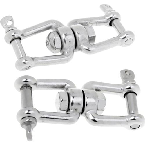 2Pcs 304 Marine Stainless Steel Chain Anchor Swivel Jaw M5 M6