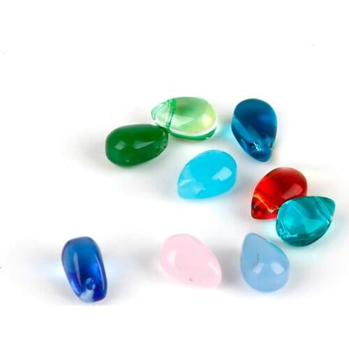 5pcs 9x6mm Water Drop Charms Czech Coloured Pendant For Necklace Bracelet Jewelry Making DIY Accessories