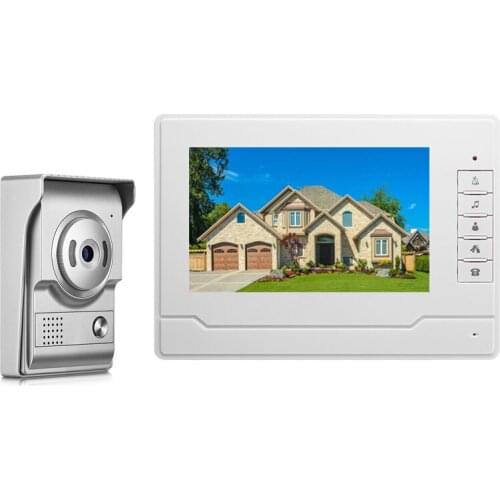 7'' TFT LCD Wired Video Door Phone Visual Video Intercom Speakerphone Intercom System With Waterproof Outdoor IR Camera