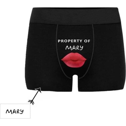 Custom name Face Property Of Your Name Man Boxers Kiss boyfriend underwear Valentines Day husband shorts anniversary gifts