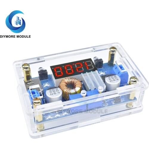 DC-DC Step Down Buck Converter Power Supply 5-36V to 1.25-32V 0-5A 75W Adjustable Voltage Regulator CC/CV LED Display with Case