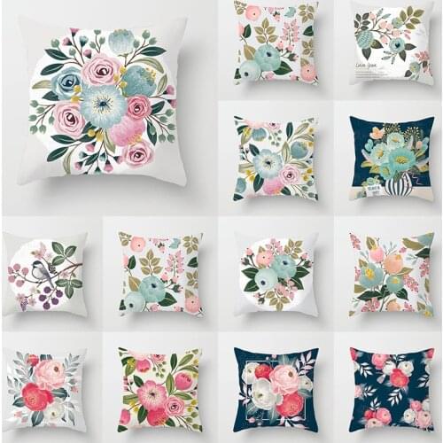 Flowers Cushion Cover Outdoor Garden Moroccan Cution Cover Tropical Pillow Colorful Decorative Pillows for Bed Custom Boho Case