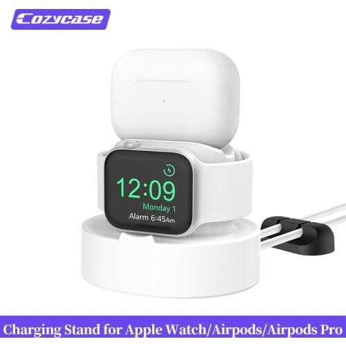 Cozycase Charger Stand Dock for Apple Watch 1/2/3/4/5/6/SE AirPods Pro Charging Holder Multi-function Built-in Cable Management