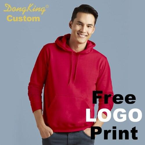 DongKing Custom Hoodie Sweatshirt LOGO Print Cotton Fleece Hooded Sweatshirts 9 Colors Personalized Hoodies Shirts Coat Unisex