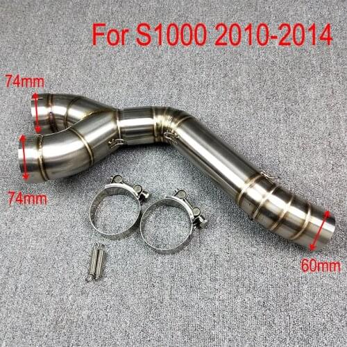 For BMW S1000RR 2010 2011 2012 2013 2014 2015 Motorcycle Exhaust Middle Pipe Muffler Full System Modified Stainless Steel