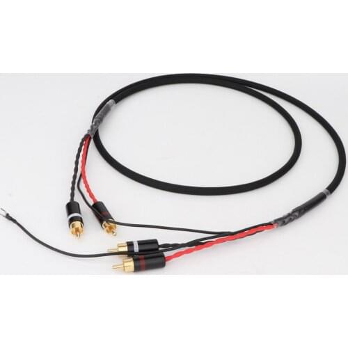 Hi End Hifi Audio OFC Silver Plated RCA Signal Cable Of LP Vinyl Record Player Amplifier Chassis Gold Plated Connector Extension