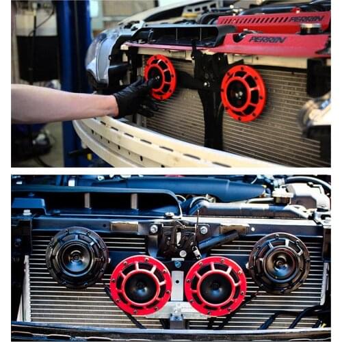 Red/Black 139Db Multi-tone Car Horn 12V a pair For Subaru Impreza WRX Evo New