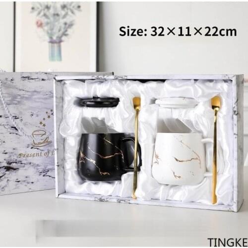 Nordic style creative marbled simple ceramic mug mug breakfast office coffee cup couple mug gift