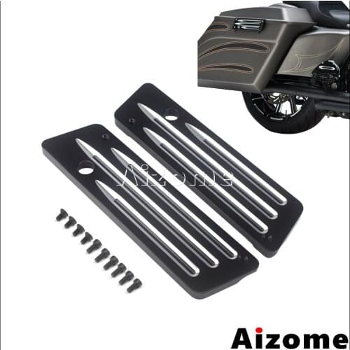 Motorcycle Saddlebag Latch Cover For Harley Touring 1993-2013 Electra Glide Ultra Road King Street Tour Glide FLHT FLHR FLHX