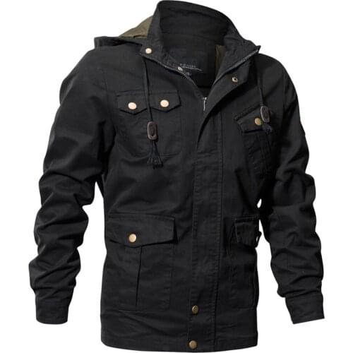 Mens Spring Autumn Military Army Bomber Jackets Tactical Jacket Windbreakers Jaqueta Army AIR FORCE Thermal Hood Jacket Coats