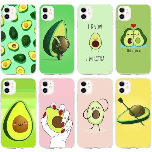 Cute Avocado Phone Case Abstract Fruit Cover For iPhone 11 12 Pro Max mini 7 8 6 6S Plus XR X XS MAX 5 5S Soft Silicone Case