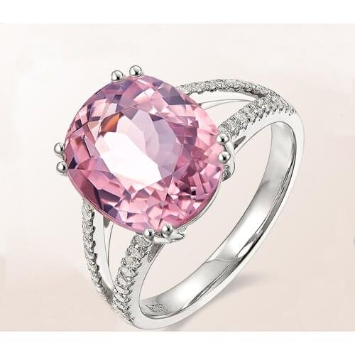 Fashion Pink Zircon Ring Personality Simple Female Jewelry Romantic Birthday Gift