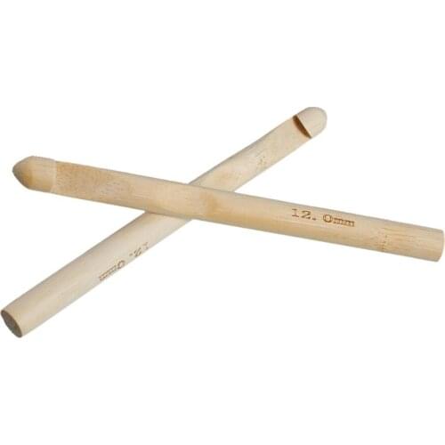 Natural Color Bamboo Knitting Needles Yarn Crochet Hook Set Home Craft Weaving Accessiores Tools 15x1.2cm(5-7/8"x1/2"), 1 PC