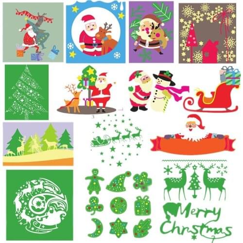 Newest Christmas Santa Claus Reindeer Tress Sled Cedar Metal Cutting Dies for DIY Scrapbooking Craft Paper Cards Making 2019 New