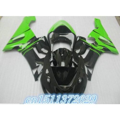 Dor-ABS fairing kit green flame black for KAWASAKI Ninja ZX-6R 05-06 ZX6R 05 06 ZX6R 636 2005-2006 ZX 6R 05 06 D