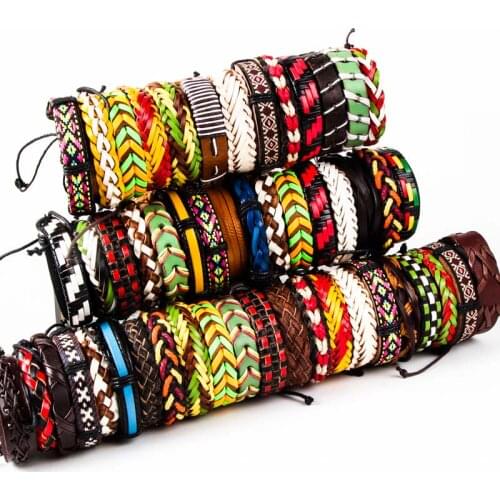 Batch 30 pieces mixed a variety of styles bracelets men and women woven simple hand-made vintage bracelet jewelry gift