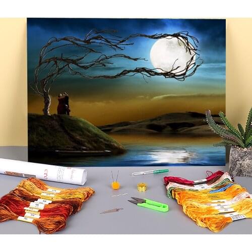 Woman Girl Printed 11CT Cross-Stitch Full Kit Embroidery DMC Threads Craft Hobby Handmade Knitting Sales Home Promotions