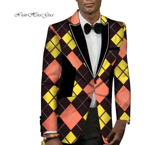 Dashiki Bazin Riche Men Suit Jackets Formal Suits Tops Coat Business Dashiki Africa Clothing Party Wedding Suits Blazer WYN536