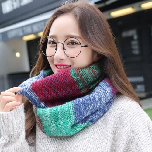 Fashion Knitted Cable Ring Snood Scarf Women warm Winter Infinity Scarves Coarse Wool Neck Circle Scarf