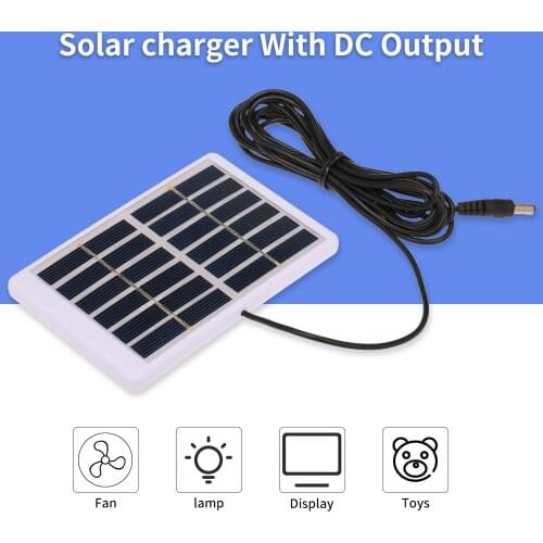 Solar Charger 1.2W/6V With Cable Battery Charger Polycrystalline Solar Panel 84*130mm For Garden/Emergency Light Solar Pump