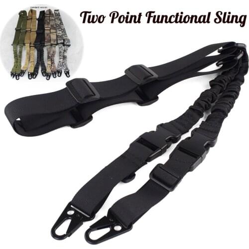 Tactical 2 Point Rifle Sling Shoulder Strap Nylon Adjustable Multi Mission Nylon Shoulder Strap Airsoft Gun Belt Rope