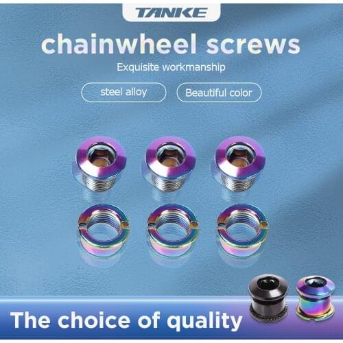TANKE MTB road bike chainwheel screw colourful dental disc nail Mountain bicycle Chainring Bolt Stainless Steel Crank Screws cra