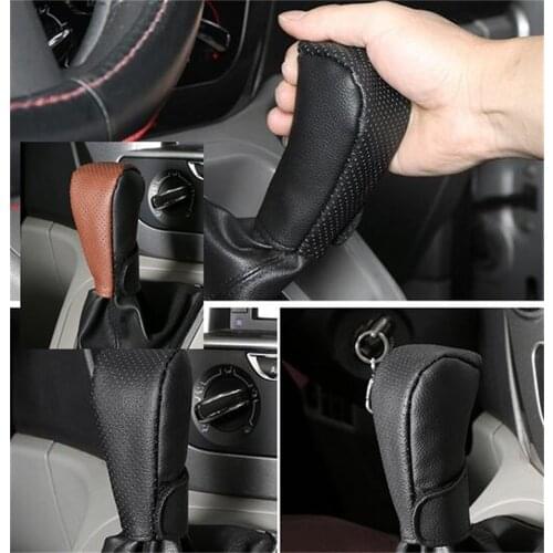 Universal Car Genuine Leather Hand-stitched Gear Shift Knob Cover