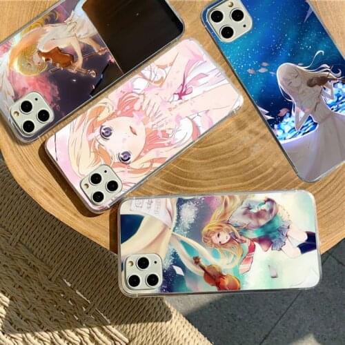 YNDFCNB Japan Anime Your Lie in April Phone Case for iPhone 11 12 pro XS MAX 8 7 6 6S Plus X 5S SE 2020 XR cover
