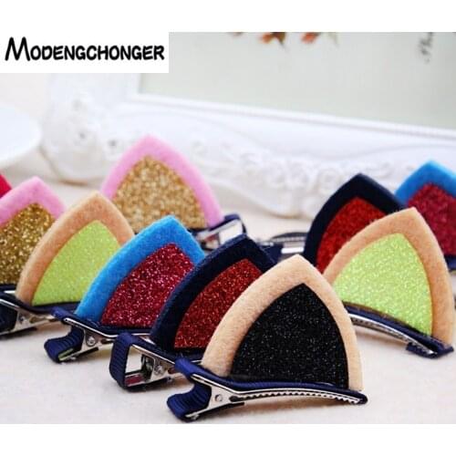 2pcs/Set Cute Hair Clips For Girls Hairpins Cat Ear BB Hairgrips Barrettes Cartoon Hair Ornament Headbands Kids Hair Accessories