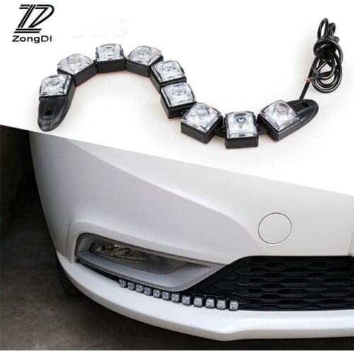 ZD 2pcs Car LED Day Lights 12V DRL Fog Lamp Bulb For Hyundai Tucson 2017 Solaris ix35 i30 Suzuki Swift Mitsubish ASX Mazda 3 6