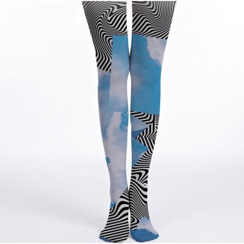 Sky Stripe Print Women Pantyhose Dropship And Bulk